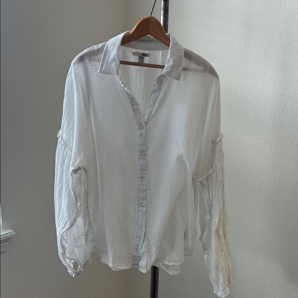 Amuse Society sz S oversized boho blouse embroidered boho coastal poet